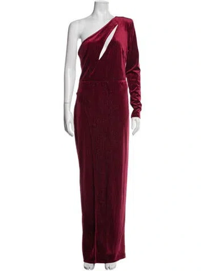 Pre-owned Michael Costello X Revolve One-shoulder Long Dress In Red