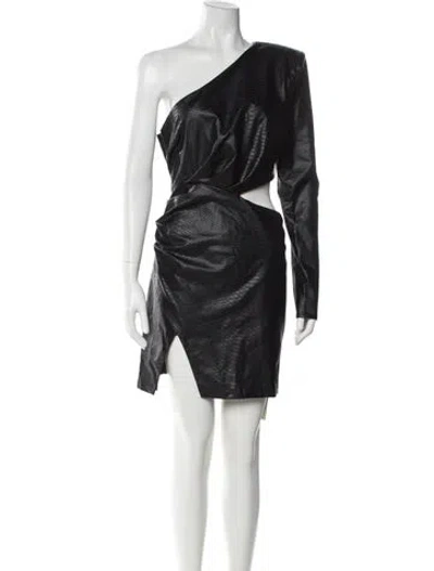 Pre-owned Michael Costello X Revolve One-shoulder Long Dress W/ Tags In Gray