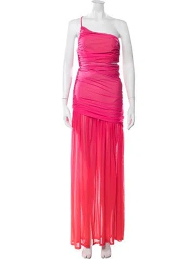 Pre-owned Michael Costello X Revolve One-shoulder Long Dress W/ Tags In Pink