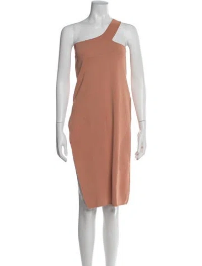 Pre-owned Michael Costello X Revolve One-shoulder Midi Length Dress In Neutral