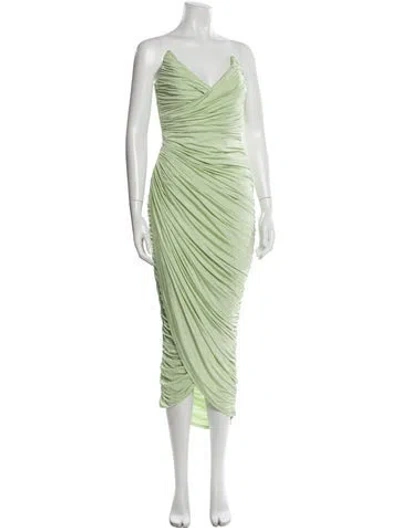 Pre-owned Michael Costello X Revolve One-shoulder Midi Length Dress W/ Tags In Green