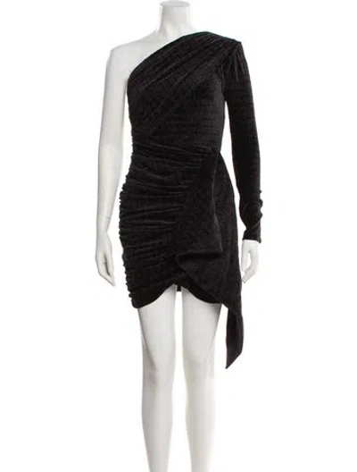 Pre-owned Michael Costello X Revolve One-shoulder Mini Dress In Black