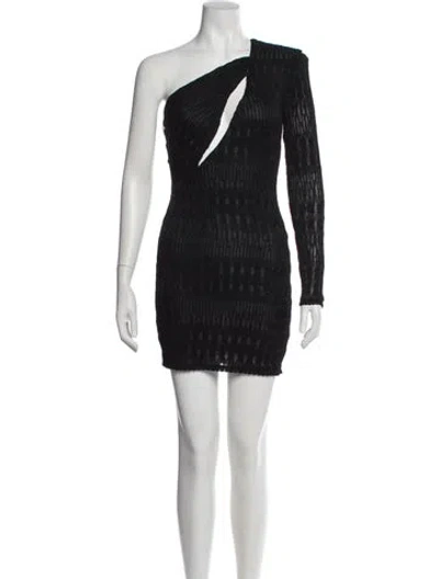 Pre-owned Michael Costello X Revolve One-shoulder Mini Dress In Black