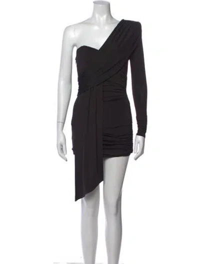 Pre-owned Michael Costello X Revolve One-shoulder Mini Dress In Black