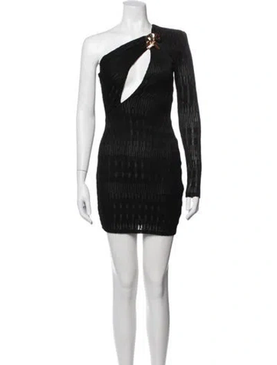 Pre-owned Michael Costello X Revolve One-shoulder Mini Dress In Black