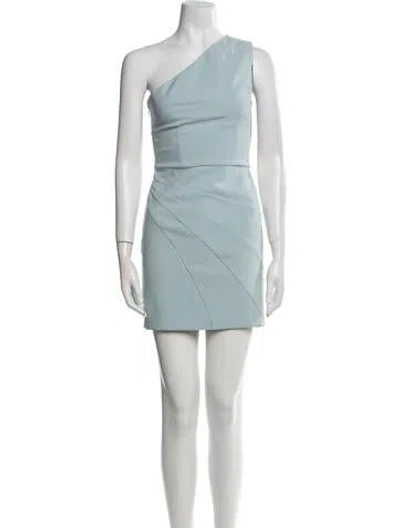 Pre-owned Michael Costello X Revolve One-shoulder Mini Dress In Blue