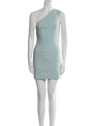 Pre-owned Michael Costello X Revolve One-shoulder Mini Dress In Blue