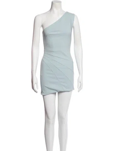 Pre-owned Michael Costello X Revolve One-shoulder Mini Dress In Blue