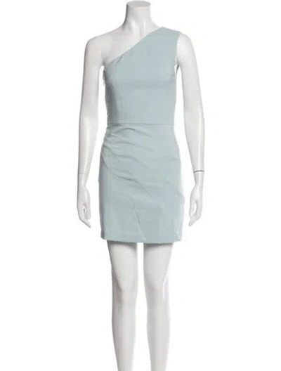 Pre-owned Michael Costello X Revolve One-shoulder Mini Dress In Blue
