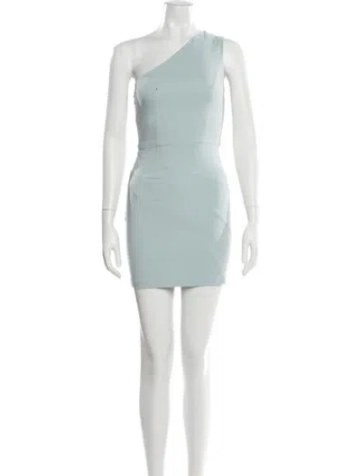 Pre-owned Michael Costello X Revolve One-shoulder Mini Dress In Blue