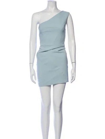 Pre-owned Michael Costello X Revolve One-shoulder Mini Dress In Blue