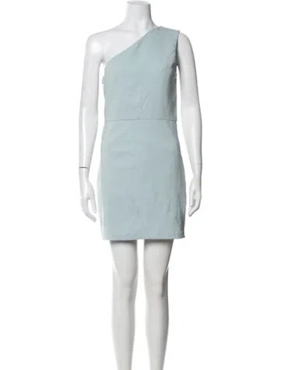 Pre-owned Michael Costello X Revolve One-shoulder Mini Dress In Blue