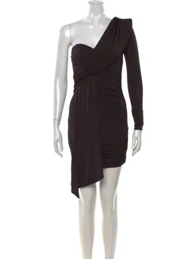 Pre-owned Michael Costello X Revolve One-shoulder Mini Dress In Brown