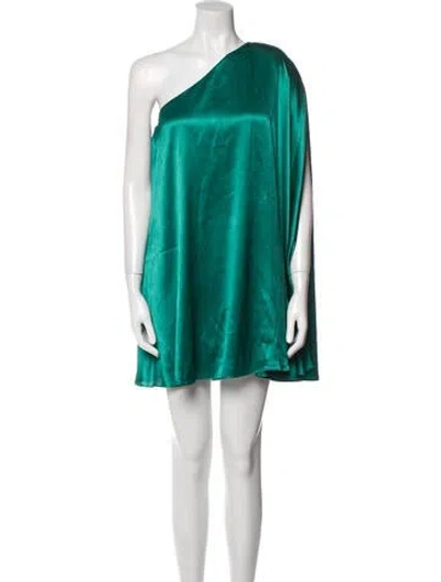 Pre-owned Michael Costello X Revolve One-shoulder Mini Dress In Green