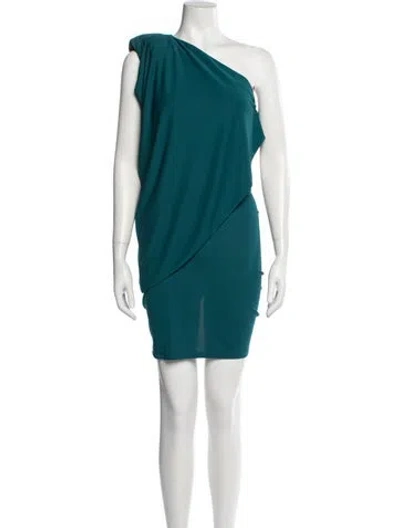 Pre-owned Michael Costello X Revolve One-shoulder Mini Dress In Green