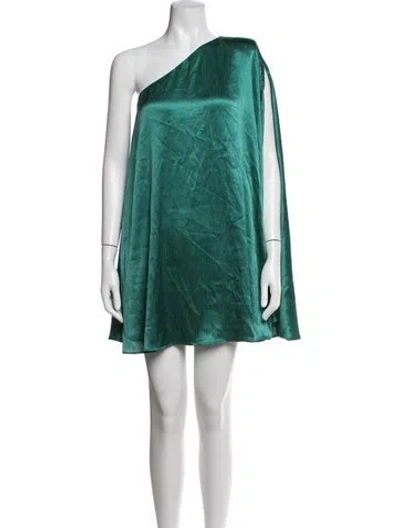Pre-owned Michael Costello X Revolve One-shoulder Mini Dress In Green