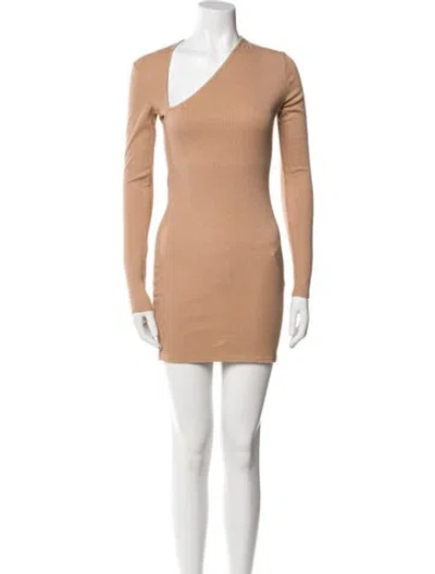 Pre-owned Michael Costello X Revolve One-shoulder Mini Dress In Neutral
