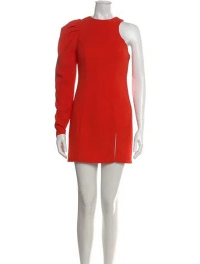 Pre-owned Michael Costello X Revolve One-shoulder Mini Dress In Orange