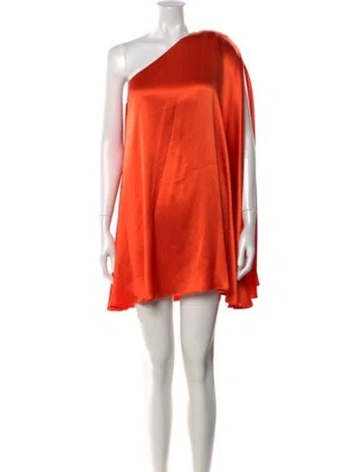 Pre-owned Michael Costello X Revolve One-shoulder Mini Dress In Orange