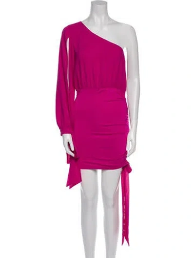 Pre-owned Michael Costello X Revolve One-shoulder Mini Dress In Pink
