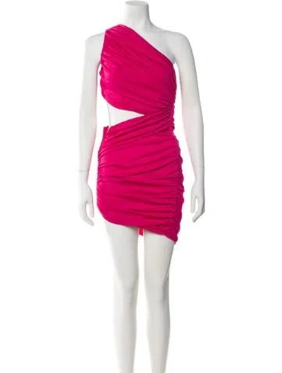 Pre-owned Michael Costello X Revolve One-shoulder Mini Dress In Pink