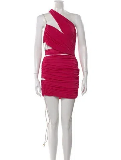 Pre-owned Michael Costello X Revolve One-shoulder Mini Dress In Pink
