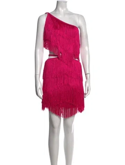 Pre-owned Michael Costello X Revolve One-shoulder Mini Dress In Pink