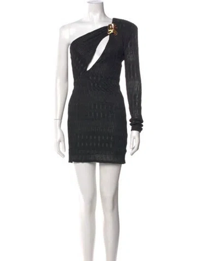 Pre-owned Michael Costello X Revolve One-shoulder Mini Dress W/ Tags In Black