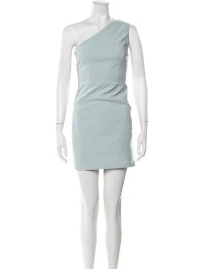 Pre-owned Michael Costello X Revolve One-shoulder Mini Dress W/ Tags In Blue