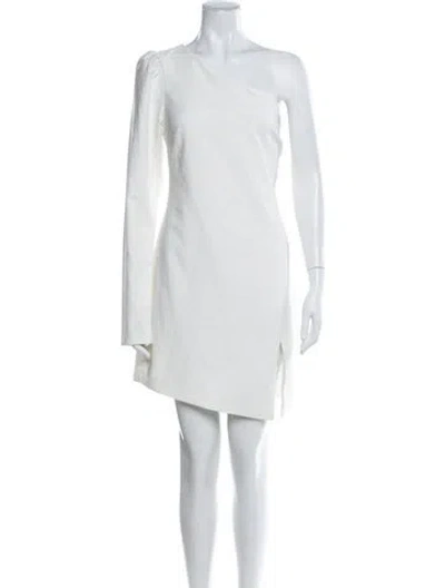 Pre-owned Michael Costello X Revolve One-shoulder Mini Dress In White