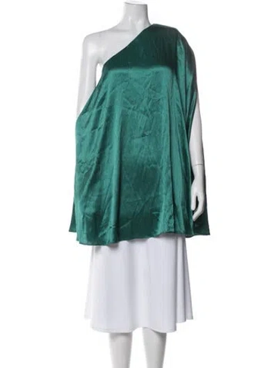 Pre-owned Michael Costello X Revolve One-shoulder Sleeveless Top In Green