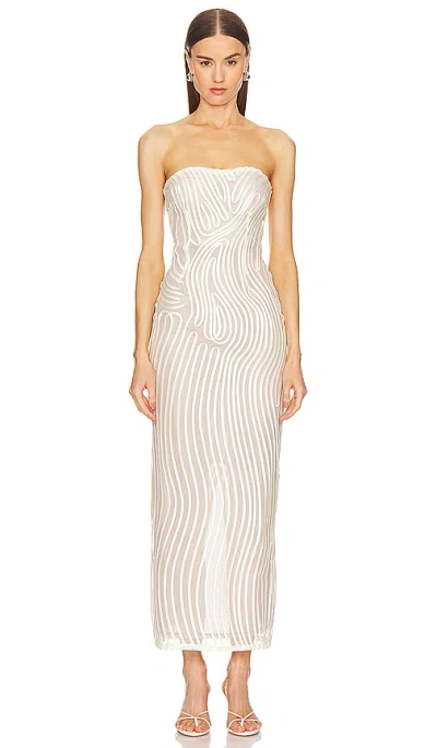 Michael Costello X Revolve Opal Midi Dress In 乳白色，米黄色