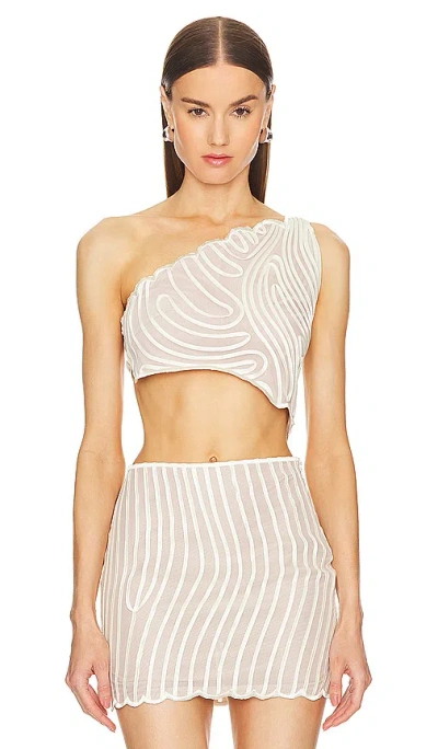 Michael Costello X Revolve Opal Top In 乳白色，米黄色