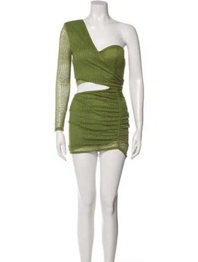 Pre-owned Michael Costello X Revolve Patterned Lasercut Accents Dress Set In Green