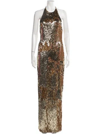 Pre-owned Michael Costello X Revolve Patterned Long Dress In Multi