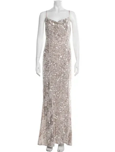 Pre-owned Michael Costello X Revolve Patterned Long Dress In Multicolor