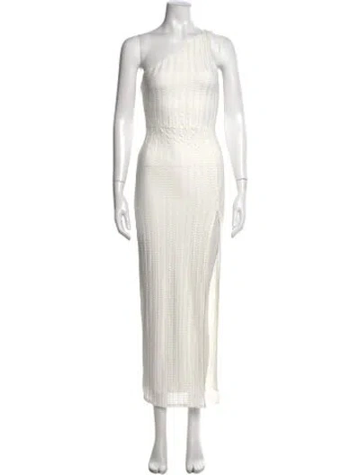 Pre-owned Michael Costello X Revolve Patterned Long Dress In Neutral