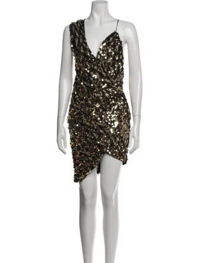 Pre-owned Michael Costello X Revolve Patterned Mini Dress In Brown