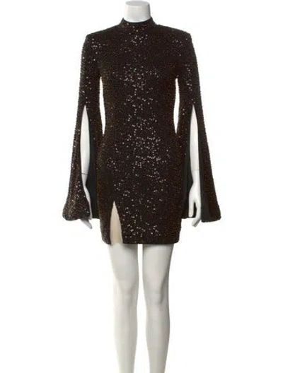 Pre-owned Michael Costello X Revolve Patterned Mini Dress W/ Tags In Black