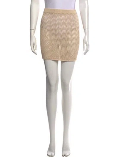 Pre-owned Michael Costello X Revolve Patterned Mini Skirt W/ Tags In Neutral