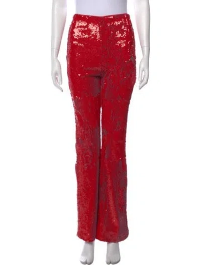 Pre-owned Michael Costello X Revolve Patterned Skinny Leg Pants In Red