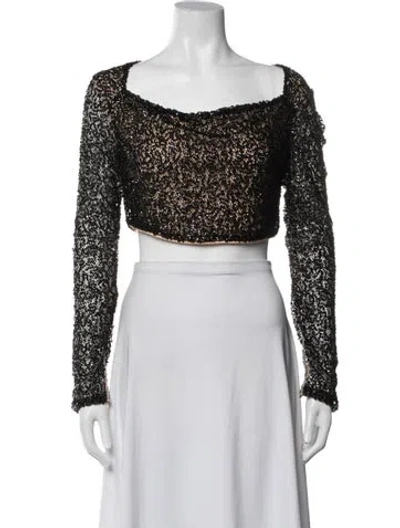 Pre-owned Michael Costello X Revolve Patterned Square Neckline Crop Top W/ Tags In Multicolor