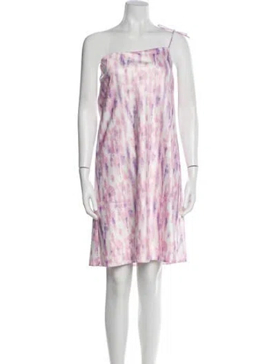 Pre-owned Michael Costello X Revolve Printed Mini Dress In Pink