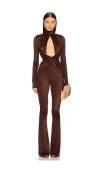 Michael Costello X Revolve Salima Jumpsuit In Chocolate