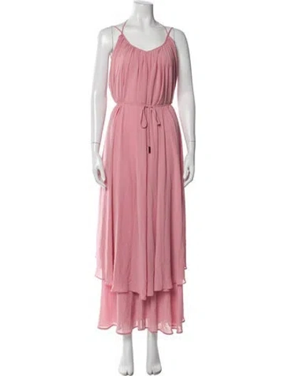 Pre-owned Michael Costello X Revolve Scoop Neck Long Dress In Pink