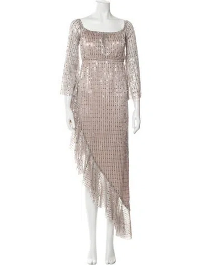 Pre-owned Michael Costello X Revolve Scoop Neck Long Dress W/ Tags In Neutral