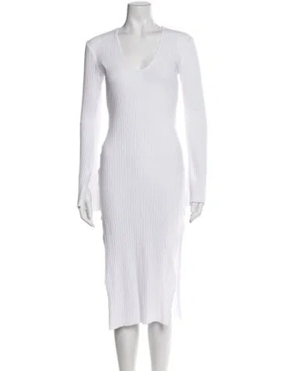 Pre-owned Michael Costello X Revolve Scoop Neck Midi Length Dress In White