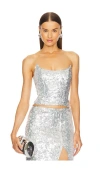 Michael Costello X Revolve Seona Top In Metallic Silver