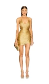 Michael Costello Kleid Skylar In Metallic Gold