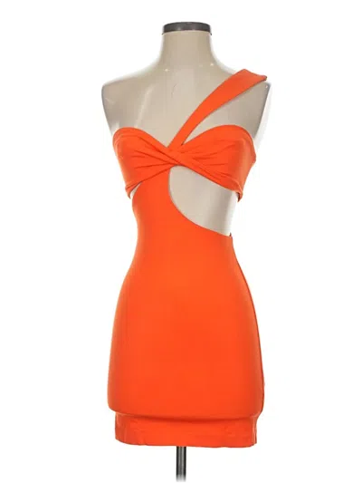 Pre-owned Michael Costello X Revolve Sleeveless Top Orange Strapless Neckline Tops